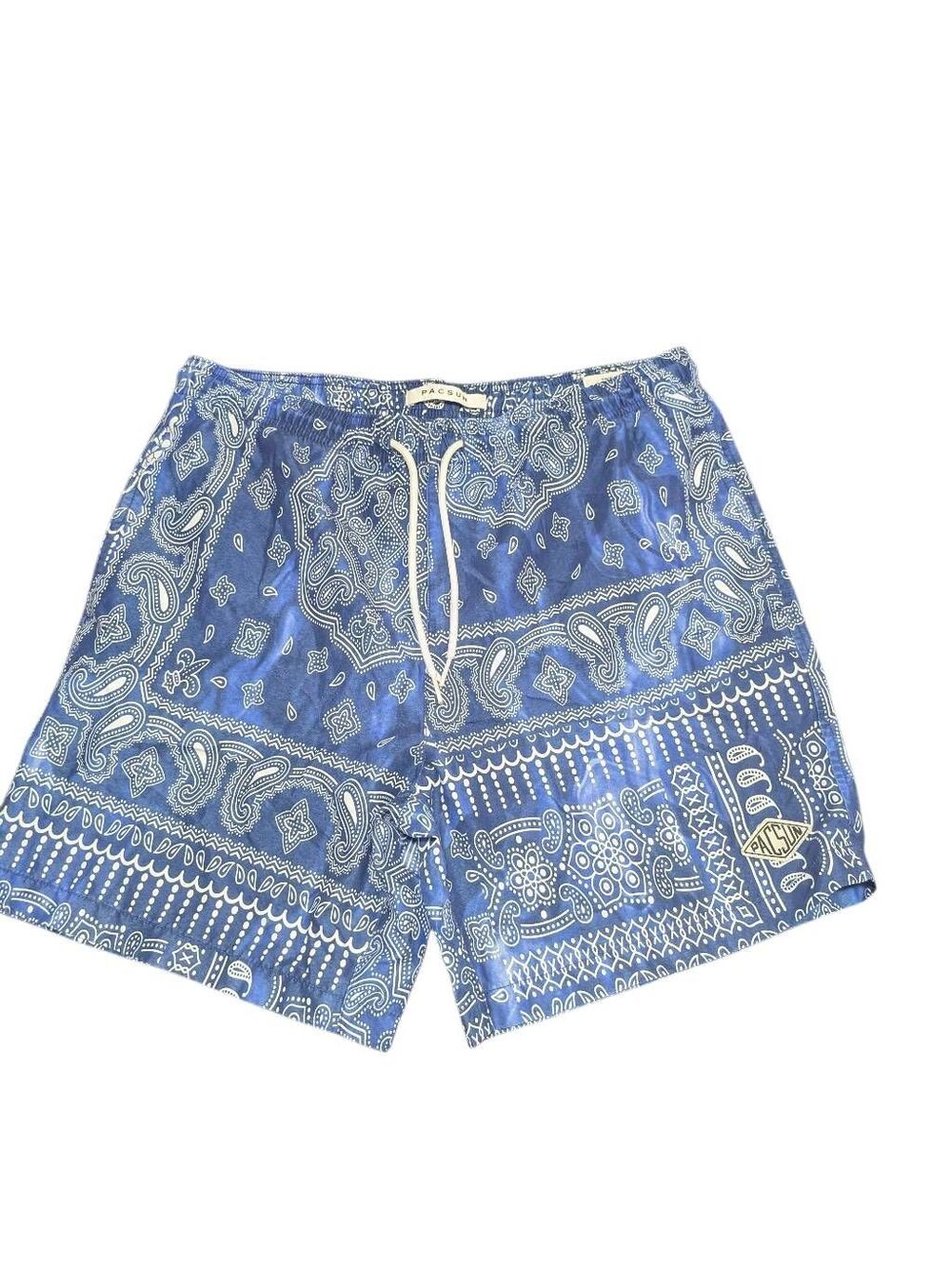 Pacsun Men's Blue Bandana Print Swim Trunks Size M